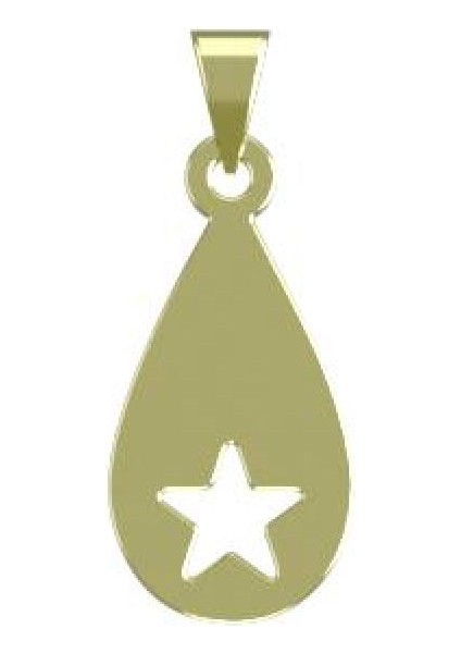 14 Ayar Altın Yıldız Kolye Ucu 1 Gr, KC11624 Kodlu