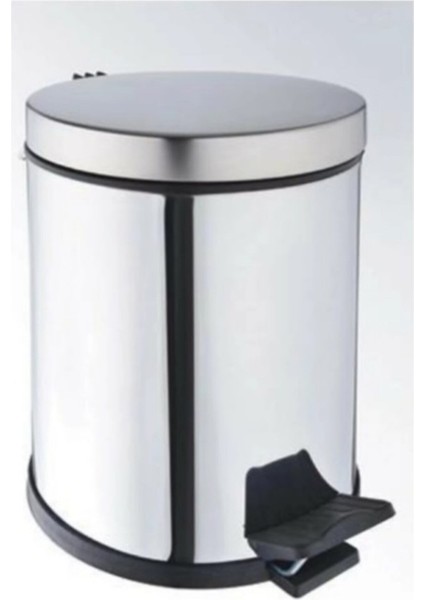 3 Lt Paslanmaz Çelik Pedallı Modern Çöp Kovası Beyaz