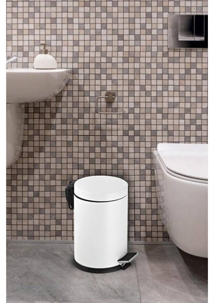 Beyaz Çok Amaçlı Çöp Kovası, Banyo, Tuvalet ve Balkon Için Şık ve Kullanışlı