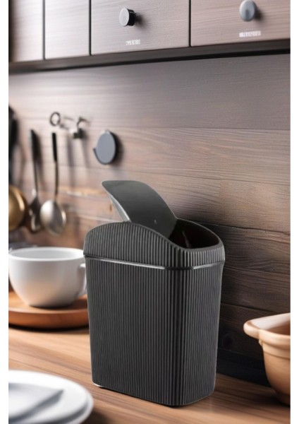 6 Lt Siyah Çok Amaçlı Çöp Kovası, Mutfak, Banyo, Ofis Için Kullanışlı ve Şık fiyatları