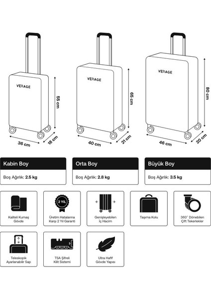Unisex Ultra Hafif Ithal Kumaş Kapağı Körüklü Valiz 25GM22020W