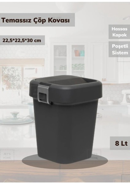 Gri 8 Litre Çöp Kovası, Pratik ve Şık Temizlik Ürünü