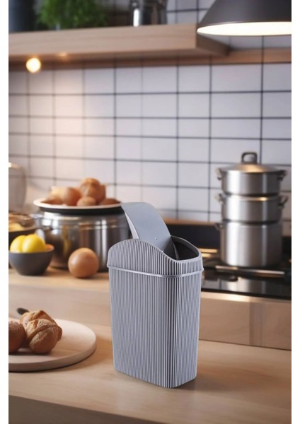 3'lü Gri Çöp Kutusu Seti, Mutfak, Banyo, Ofis Için Pratik ve Şık Tasarım modelleri