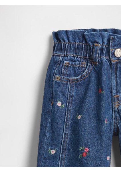 Kız Bebek Çiçek Desenli Çiçekli Horseshoe Jean Pantolon fiyatları
