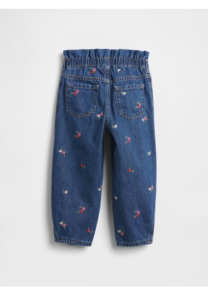Kız Bebek Çiçek Desenli Çiçekli Horseshoe Jean Pantolon modelleri