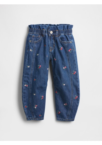 Kız Bebek Çiçek Desenli Çiçekli Horseshoe Jean Pantolon fırsatları