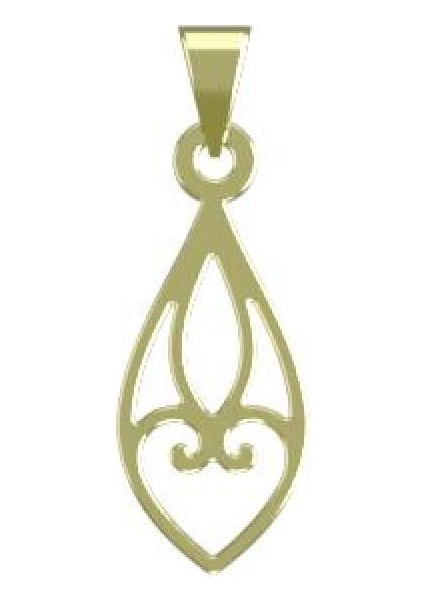 14 Ayar Altın Gözyaşı Damlası Kolye Ucu 1 Gr, KC10820 Kodlu