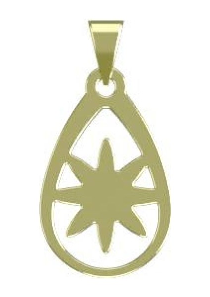 14 Ayar Altın Gözyaşı Damlası Kolye Ucu 1 Gr, KC11071 Kodlu