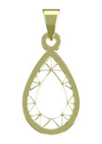 14 Ayar Altın Gözyaşı Damlası Kolye Ucu 1 Gr, KC10514 Kodlu