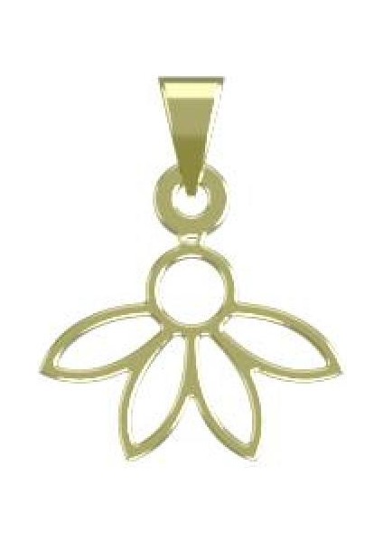 14 Ayar Altın Çiçek Kolye Ucu 1 Gr, KC11698 Kodlu