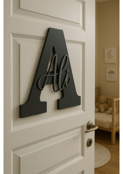 Bebek ve Çocuk Odası Ahşap Harf Kapı Süsü Isimlik Bebek Kapı Süsü modelleri