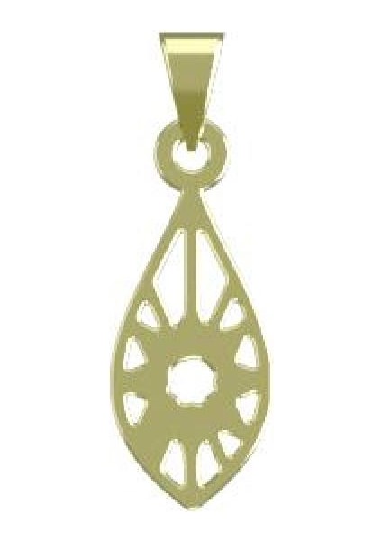 14 Ayar Altın Gözyaşı Damlası Kolye Ucu 1 Gr, KC10817 Kodlu