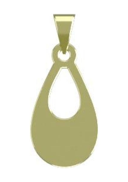 14 Ayar Altın Gözyaşı Damlası Kolye Ucu 1 Gr, KC11973 Kodlu