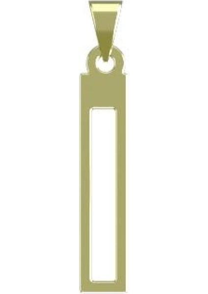 14 Ayar Altın Dikdörtgen Kolye Ucu 1 Gr, KC12130 Kodlu