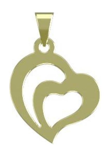 14 Ayar Altın Kalp Kolye Ucu 1 Gr, KC11428 Kodlu