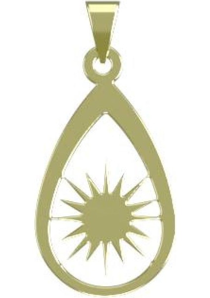 14 Ayar Altın Gözyaşı Damlası Kolye Ucu 1 Gr, KC11104 Kodlu