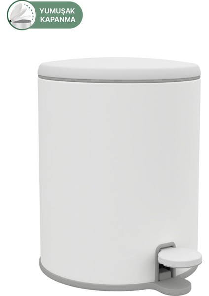 6 Litre Pedallı Klozet ve Mutfak Çöp Kovası, Beyaz ve Gri Renkli, Şık ve Pratik Kullanım modelleri