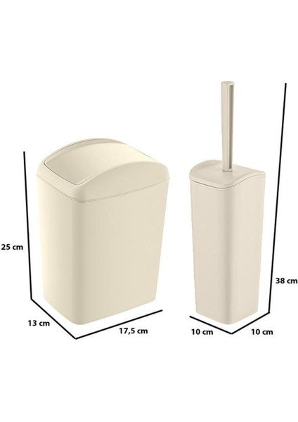 Beyaz Soft Çöp Kovası ve Wc Fırçası Seti, Şık ve Kullanışlı Tasarım fiyatları