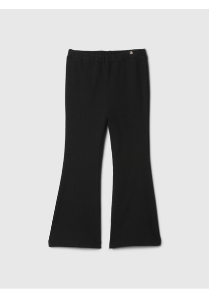 Kız Bebek Siyah Mix And Match Fitilli Flare Legging Tayt