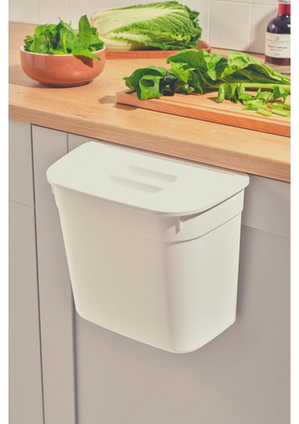 7 Litrelik Kapaklı ve Askılı Dolap Içi Çöp Kutusu, Bej Renk fırsatları