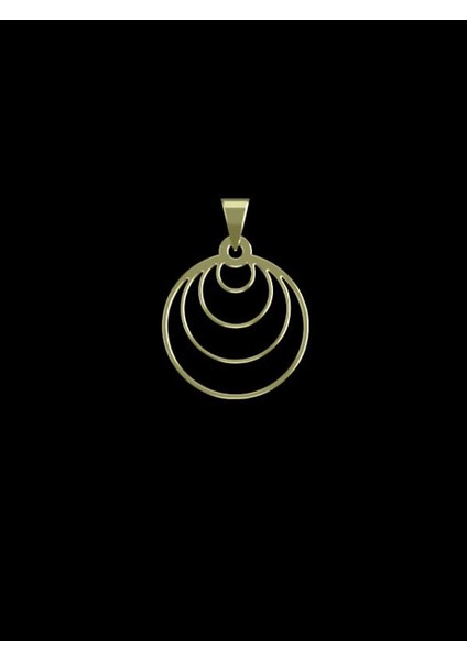 14 Ayar Altın Daire Kolye Ucu 1 Gr, KC11856 Kodlu