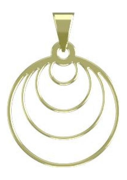 14 Ayar Altın Daire Kolye Ucu 1 Gr, KC11856 Kodlu