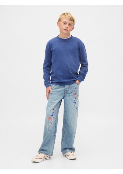 Erkek Çocuk Mavi Easy Baggy Jean Pantolon