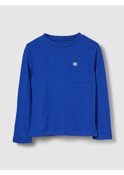 Erkek Çocuk Mavi Gap Logo Pocket T-Shirt
