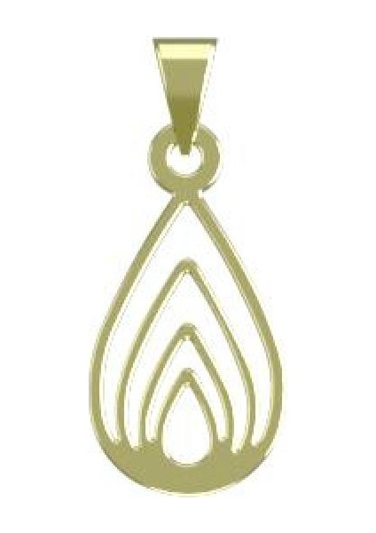 14 Ayar Altın Gözyaşı Damlası Kolye Ucu 1 Gr, KC10683 Kodlu