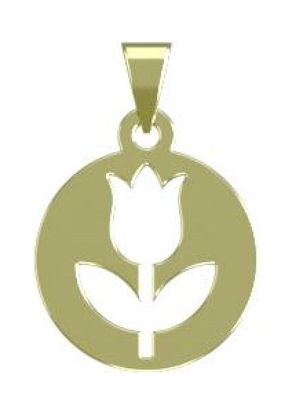 14 Ayar Altın Çiçek Kolye Ucu 1 Gr, KC11023 Kodlu