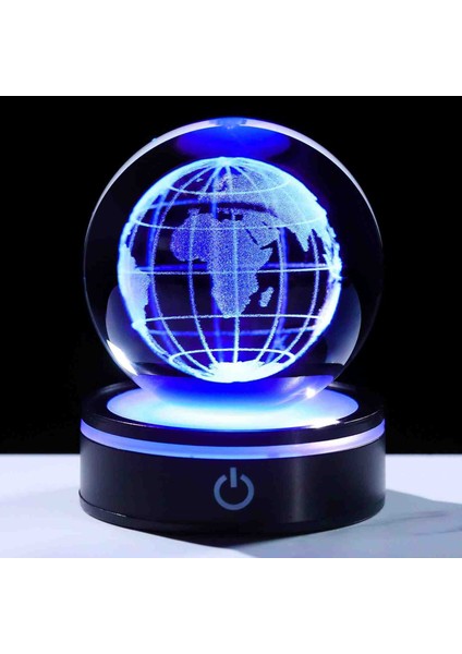 Kendi Etrafında Dönen Işıklı Kristal Kar Küresi Usb’li 3D Lazer Tasarım LED Küre Lamba Renkli Dokunmatik Power Tuşlu Yeni Nesil Hediyelik Dekor modelleri