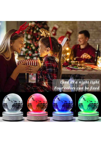 Kendi Etrafında Dönen Işıklı Kristal Kar Küresi Usb’li 3D Lazer Tasarım LED Küre Lamba Renkli Dokunmatik Power Tuşlu Yeni Nesil Hediyelik Dekor indirimleri