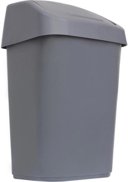 10 L Plastik Çöp Kovası, Sallanır Kapak, Şık ve Kullanışlı Gri Renk
