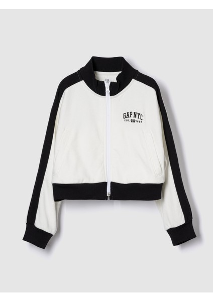 Kız Çocuk Beyaz Nyc Vintage Soft Logo Koşu Ceket