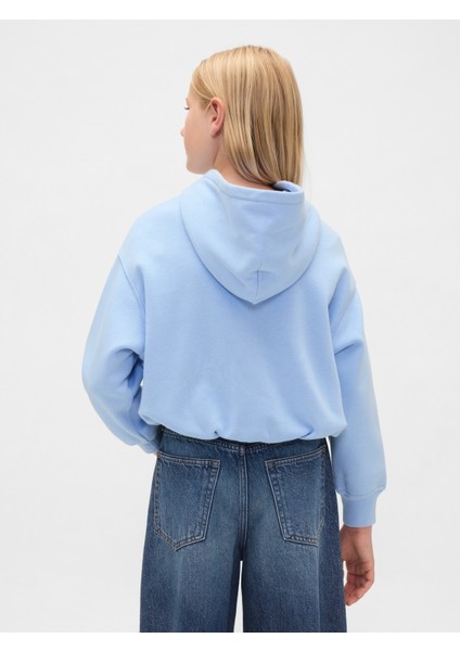 Kız Çocuk Bebe Mavisi Vintage Soft Oversized Bubble Sweatshirt indirimleri