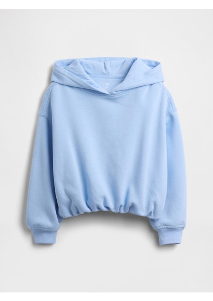 Kız Çocuk Bebe Mavisi Vintage Soft Oversized Bubble Sweatshirt