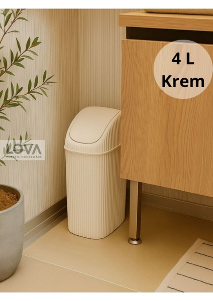 Küçük ve Şık 4 Lt Slim Çöp Kovası, Mutfak ve Banyo Için Kullanışlı Tasarım