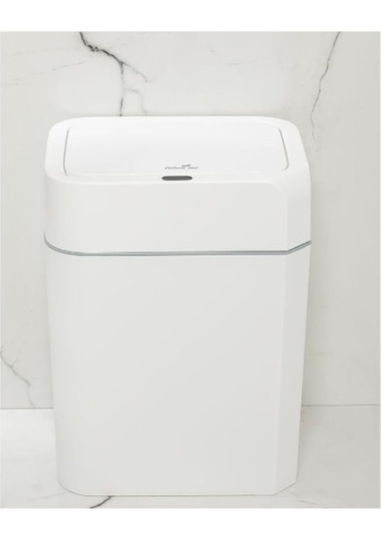 Sensörlü Hijyenik Sessiz Kapaklı Çöp Kutusu, Beyaz, Pratik ve Şık Tasarım