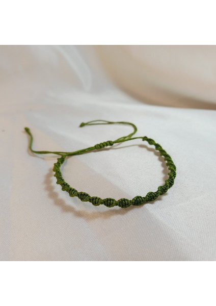Unisex Haki Makrome Örgü Asansörlü Ayarlanabilir Bileklik, Spiral Makrome Örgü Ip Bileklik, Makrome Bileklik, Örgü Bileklik, Ip Bileklik, Spiral Makrome Örgü Bileklik modelleri