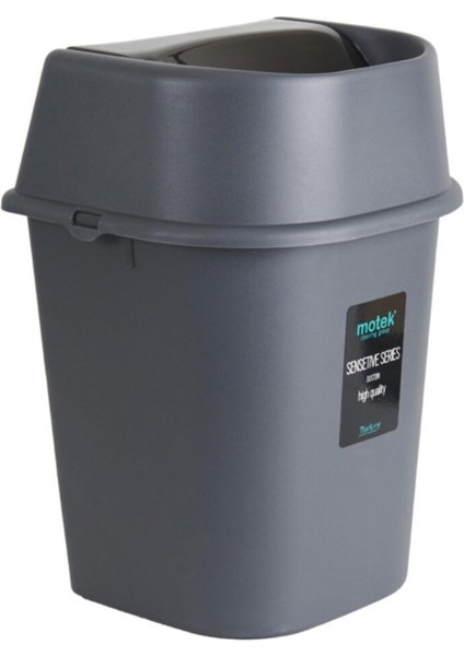 Hassas Kapaklı 6 Lt Çöp Kovası, Antrasit Renkli, Şık ve Pratik Tasarım