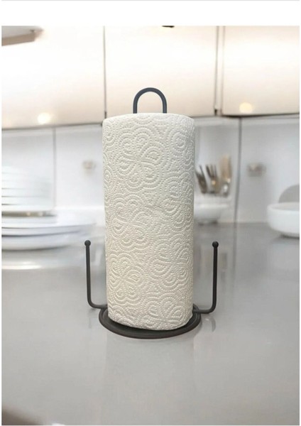 Siyah Paslanmaz Metal Rulo Kağıt Havluluk ve Peçetelik Seti