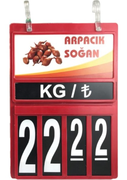Kırmızı Renk 10 Adet Orta Boy Manav Etiketi EBAT17X24,50 cm