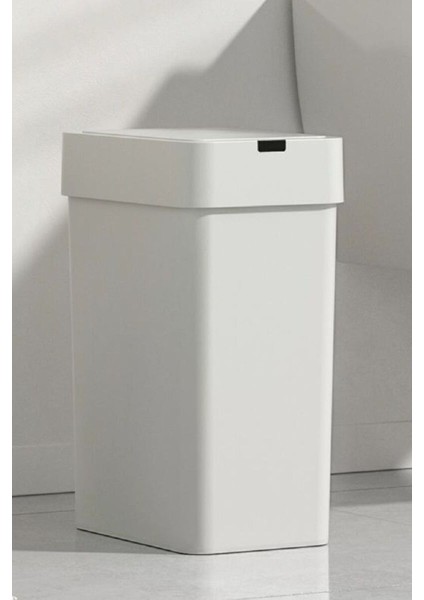 Sensörlü Beyaz Çöp Kovası, 9 Lt, Pil Hediyeli, Yeni Nesil Tasarım