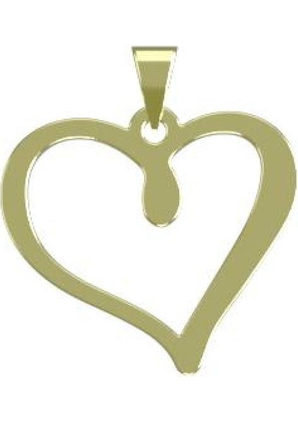 14 Ayar Altın Kalp Kolye Ucu 1 Gr, KC17497 Kodlu