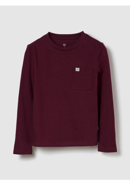 Erkek Çocuk Bordo Gap Logo Pocket T-Shirt