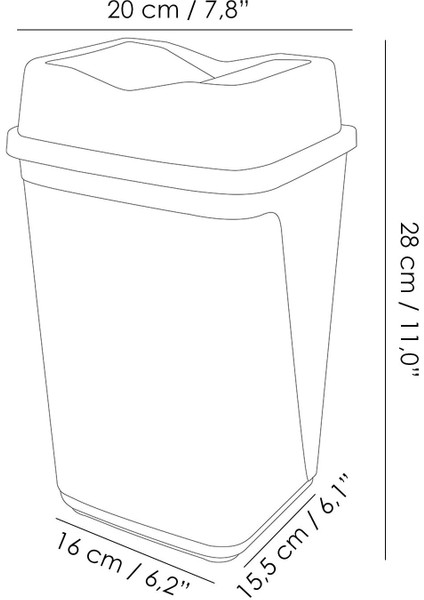 Gri Çift Kapaklı Kelebek Çöp Kovası 5 Litre, Şık ve Kullanışlı Tezgah Üstü Tasarım indirimleri