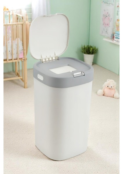 Gri Akıllı Poşetli Kokusuz Çöp Kovası, Bebek ve Evcil Bezleri Için Uygun fiyatları