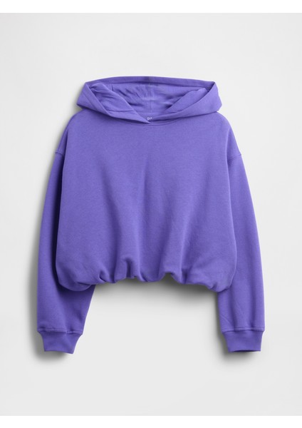 Kız Çocuk Mor Vintage Soft Oversized Bubble Sweatshirt indirimleri