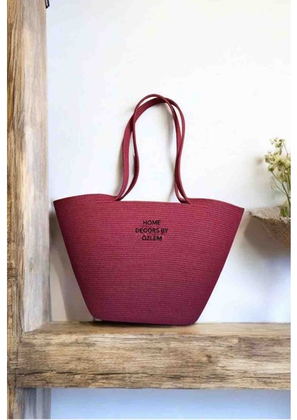 Hasır Omuz Çantası Plaj Çantası Günlük Çanta El Emeği Handmade