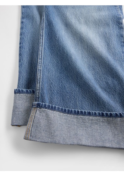 Kız Çocuk Mavi Low Rise Easy Wide-Leg Baggy Jean modelleri